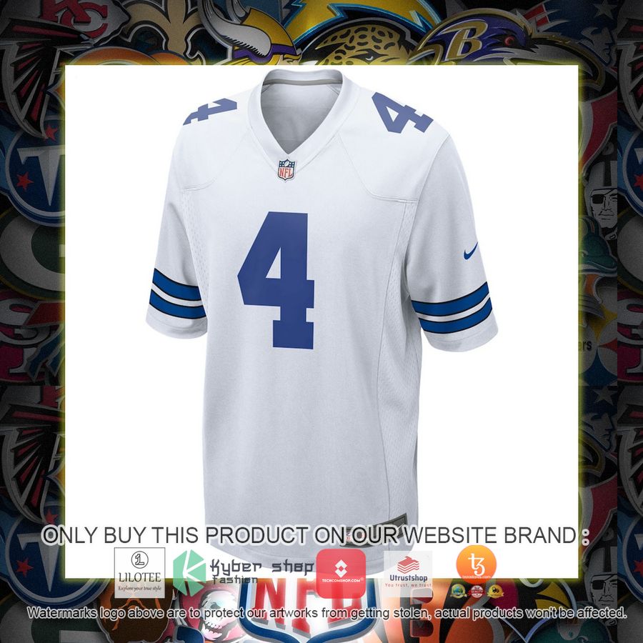 HOT Dak Prescott Dallas Cowboys Nike Game Team White Football Jersey Shirt 2 dak prescott dallas cowboys nike game team white football jersey 2 77098