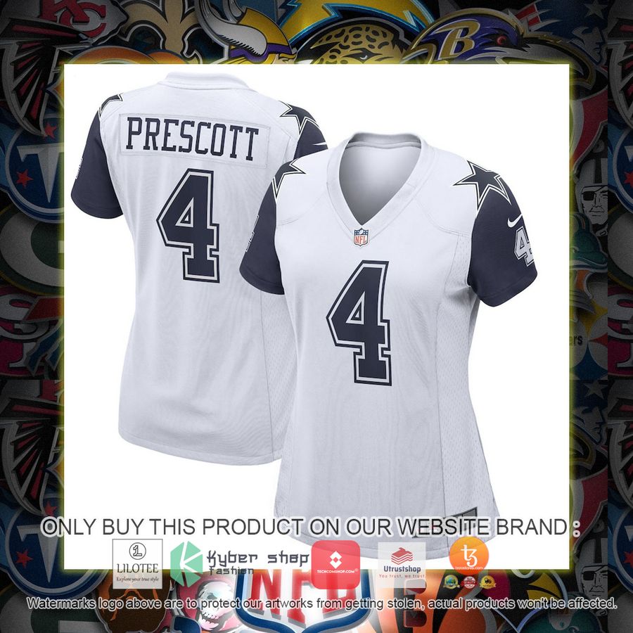 HOT Dak Prescott Dallas Cowboys Nike Women's Alternate White Football Jersey Shirt 7 dak prescott dallas cowboys nike womens alternate white football jersey 1 14255
