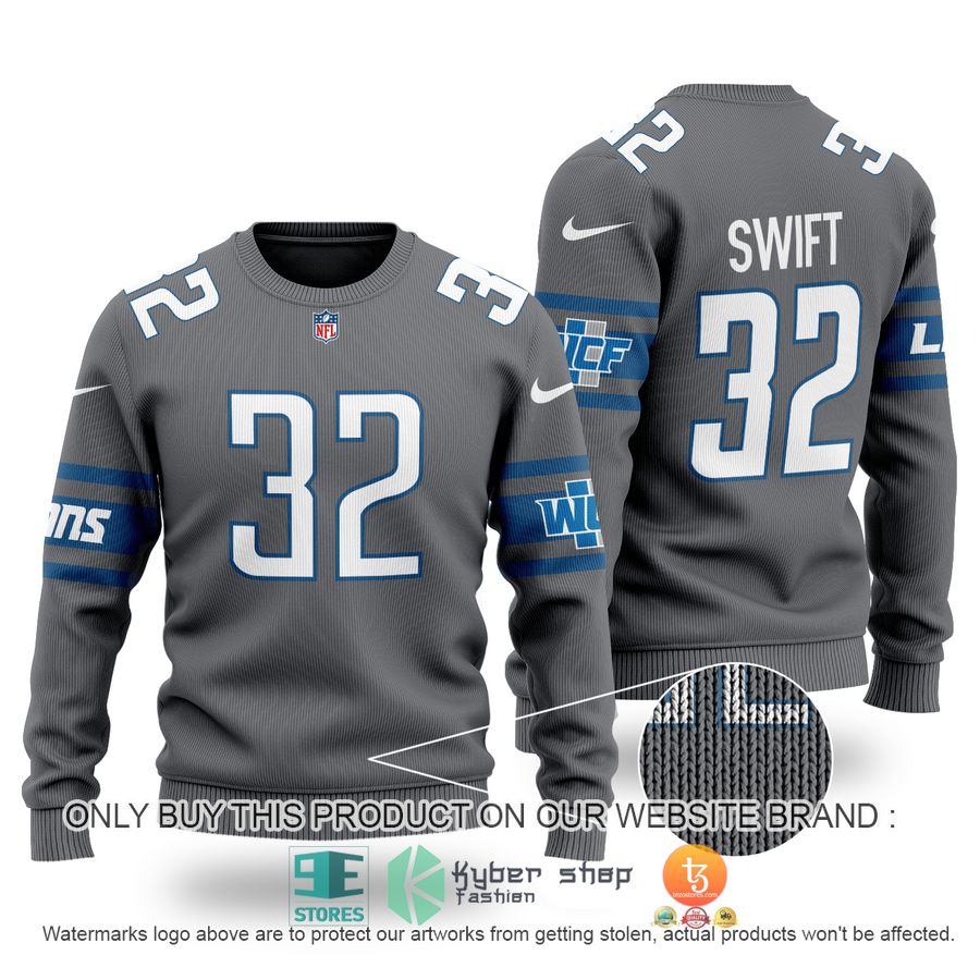 NEW D'Andre Swift 32 Detroit Lions Sweater 3 dandre swift 32 detroit lions sweater 1 89140