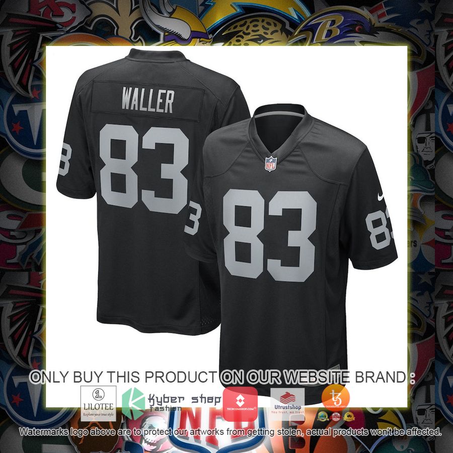 darren waller las vegas raiders nike game black football jersey 1 11636