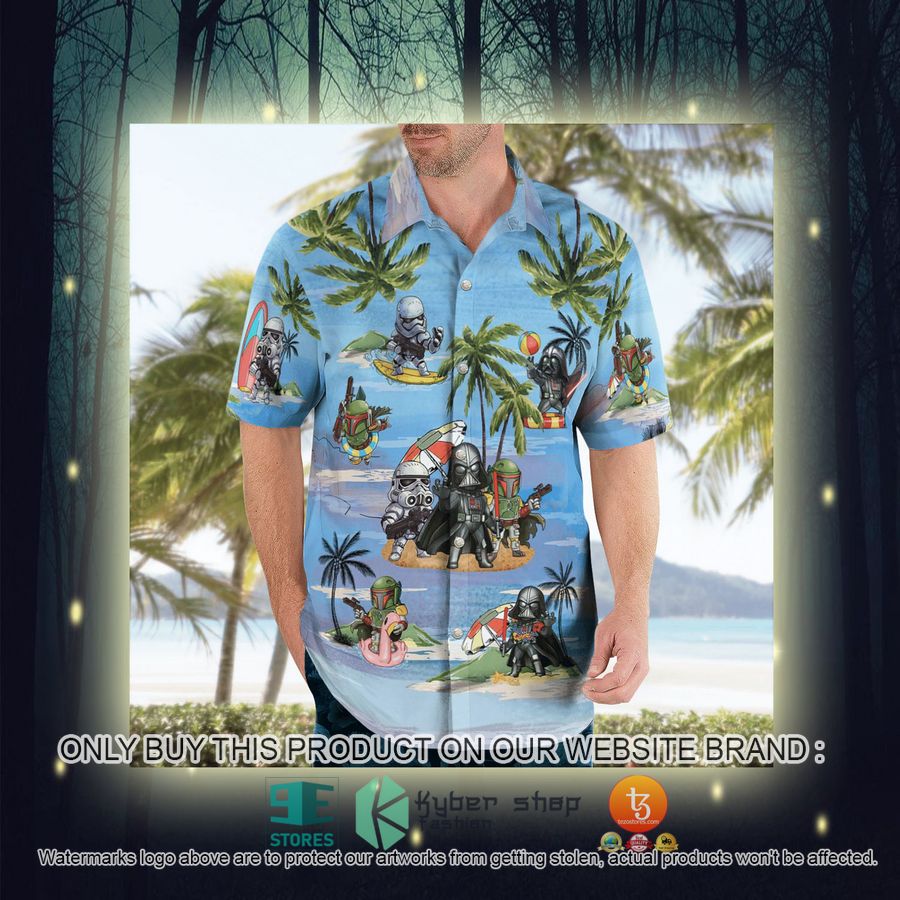 NEW Darth Vader Boba Fett Stormtrooper Summer Time Blue Hawaii Shirt, Shorts 10 darth vader boba fett stormtrooper summer time blue hawaiian shirt shorts 10 24342