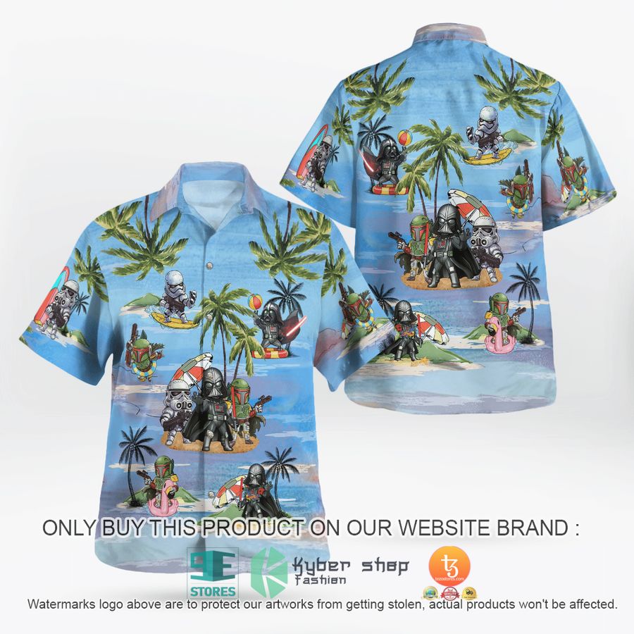 NEW Darth Vader Boba Fett Stormtrooper Summer Time Blue Hawaii Shirt, Shorts 2 darth vader boba fett stormtrooper summer time blue hawaiian shirt shorts 2 6477