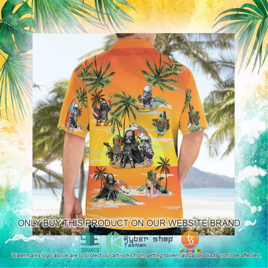 Darth Vader Boba Fett Stormtrooper Summer Time Sunset Yellow Hawaiian Shirt Shorts 21 95117