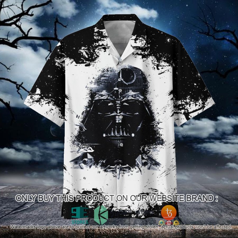 darth vader star wars art black white hawaiian shirt 1 49945