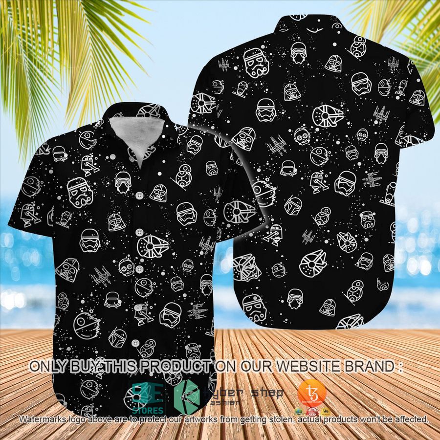 darth vader stormtrooper boba fett black hawaiian shirt 1 59505
