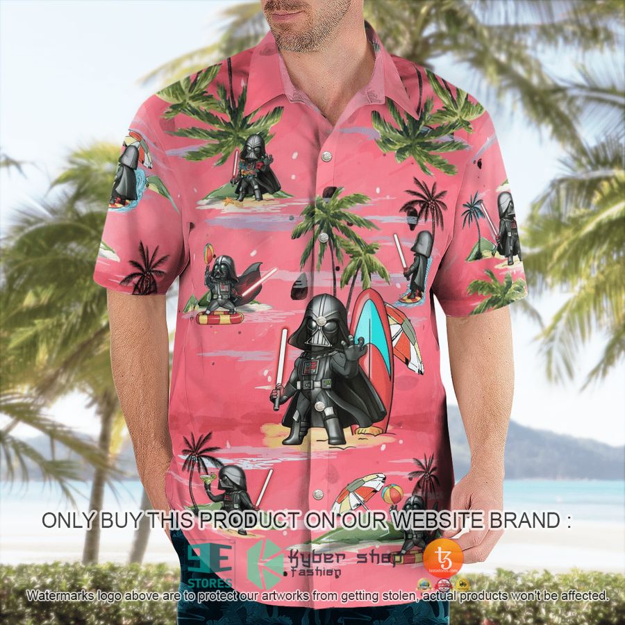 darth vader summer time pink hawaiian shirt shorts 4 97887