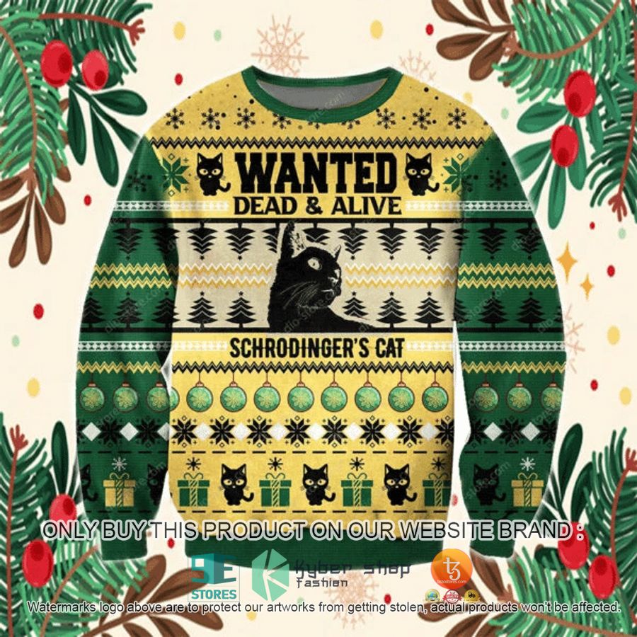 dead alive schrodingers cat christmas ugly sweater 1 15015