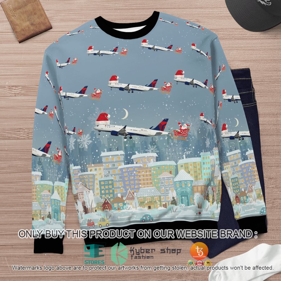NEW Delta Air Lines Airbus A220-300 Christmas Sweatshirt 11 delta air lines airbus a220 300 christmas sweater sweatshirt 11 31053