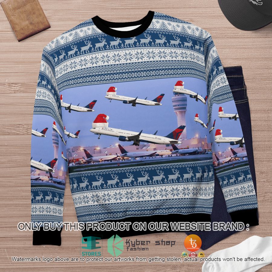 NEW Delta Air Lines Boeing 757-232 At Hartsfield Jackson Atlanta International Airport Christmas Sweatshirt 11 delta air lines boeing 757 232 at hartsfield jackson atlanta international airport christmas sweater sweatshirt 11 12867