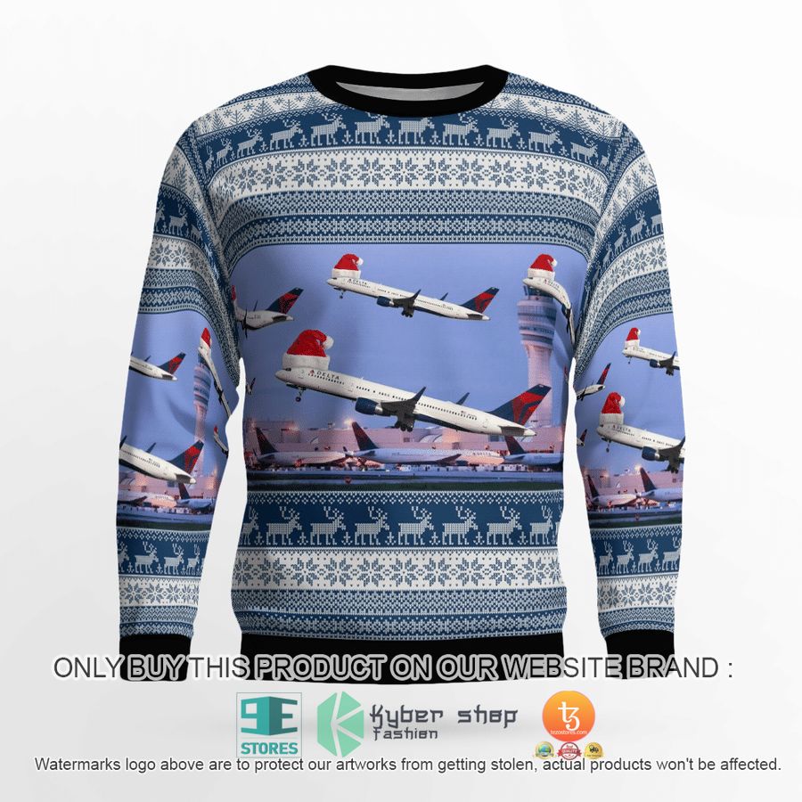 NEW Delta Air Lines Boeing 757-232 At Hartsfield Jackson Atlanta International Airport Christmas Sweatshirt 3 delta air lines boeing 757 232 at hartsfield jackson atlanta international airport christmas sweater sweatshirt 3 74592