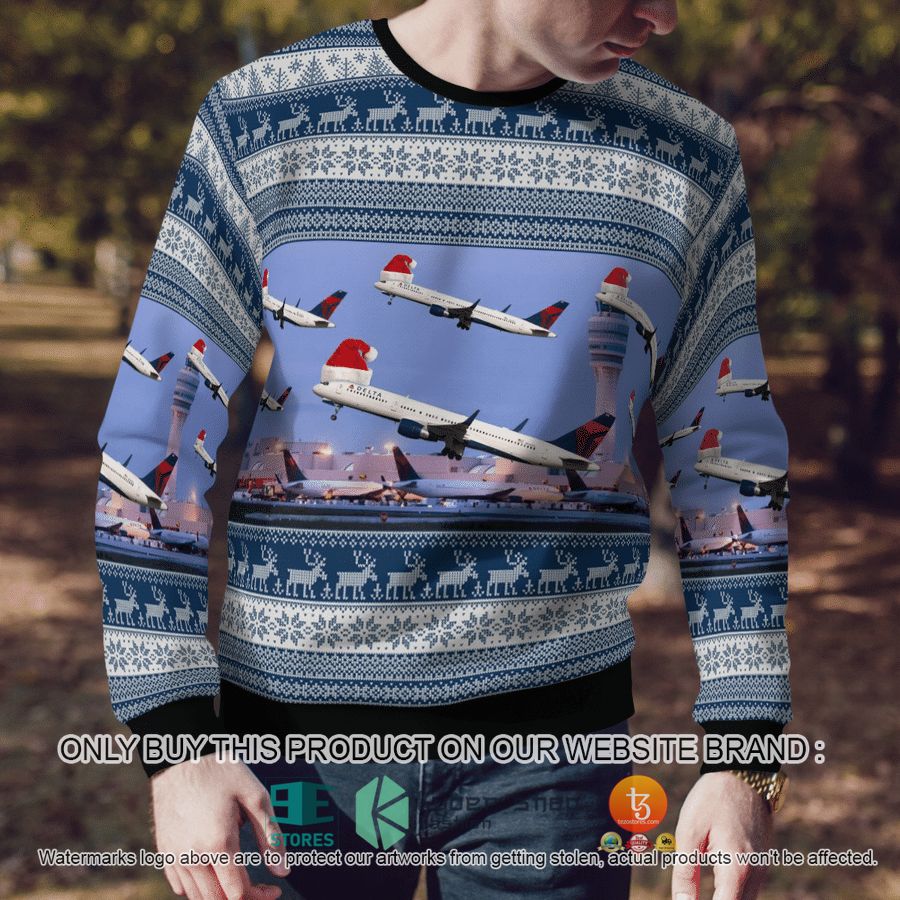 NEW Delta Air Lines Boeing 757-232 At Hartsfield Jackson Atlanta International Airport Christmas Sweatshirt 8 delta air lines boeing 757 232 at hartsfield jackson atlanta international airport christmas sweater sweatshirt 8 73309