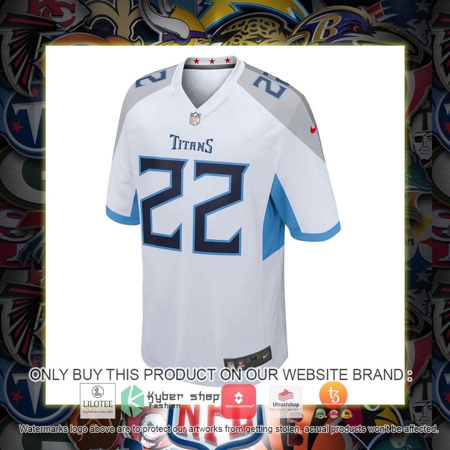 HOT Derrick Henry Tennessee Titans Nike White Football Jersey Shirt 2 derrick henry tennessee titans nike white football jersey 2 51202