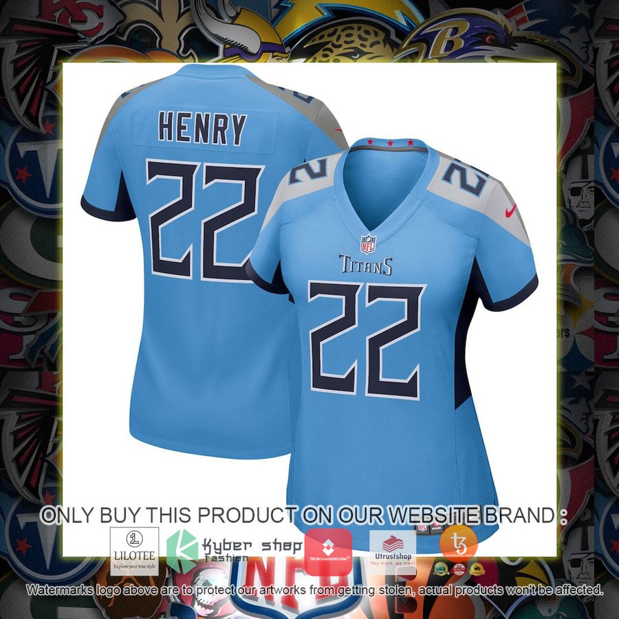 HOT Derrick Henry Tennessee Titans Nike Women's Light Blue Football Jersey Shirt 3 derrick henry tennessee titans nike womens light blue football jersey 1 56114
