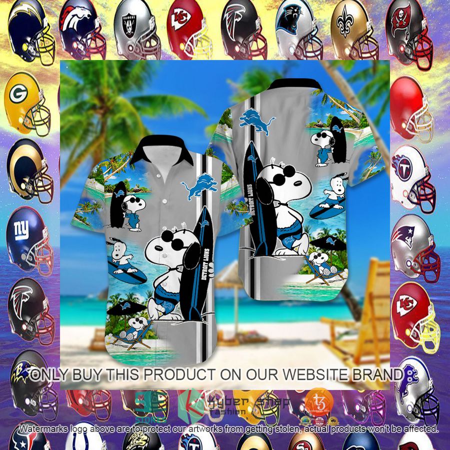 HOT Detroit Lions Snoopy Surfing Hawaiian Shirt, Short 7 detroit lions nfl hawaiian shirt short 7 26682