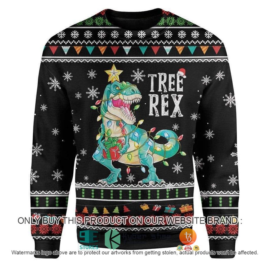 NEW Dinosaur Tree Rex Christmas Sweatshirt, Sweater 1 dinosaur tree rex christmas ugly sweater 1 23414