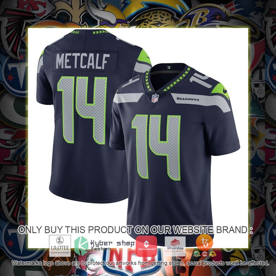 dk metcalf seattle seahawks nike vapor college navy football jersey 1 72428