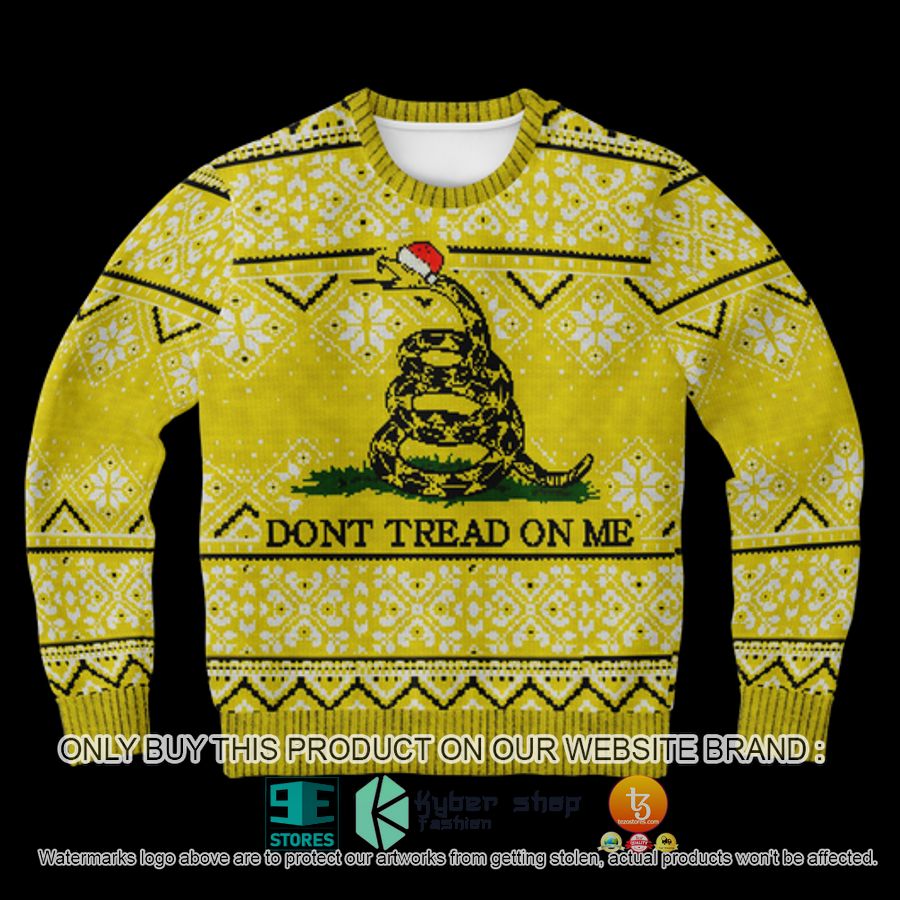 NEW Don't Tread on Me yellow Christmas Sweatshirt 1 dont tread on me yellow christmas sweater sweatshirt 1 77667