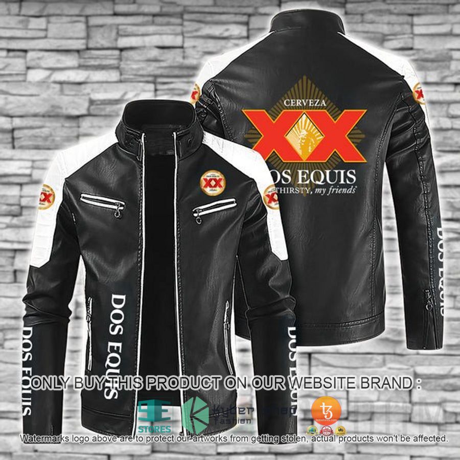 dos equis block leather jacket 1 68531