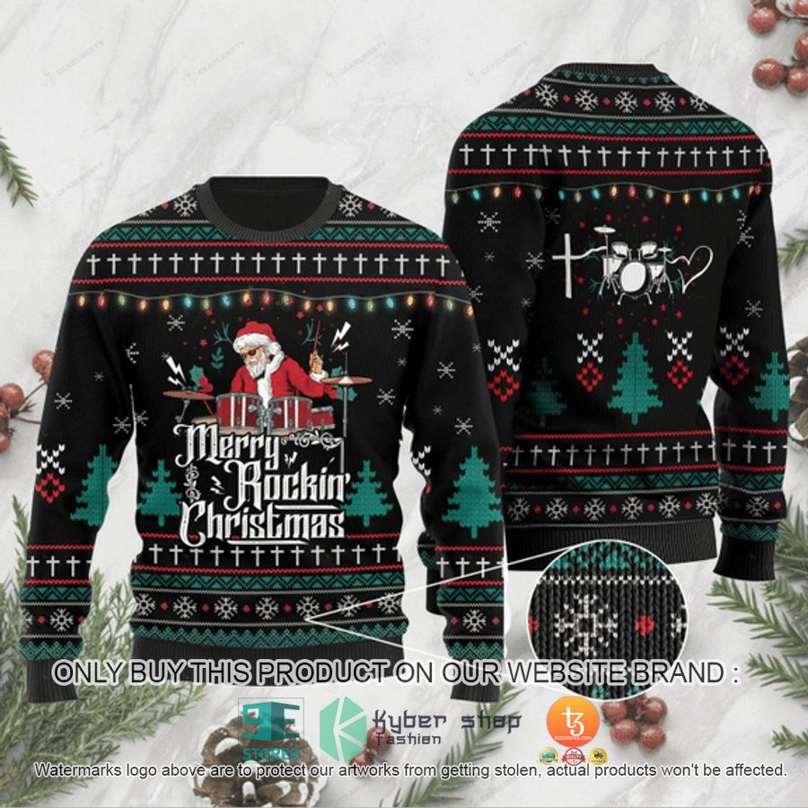 drummer ugly christmas sweater 1 11862