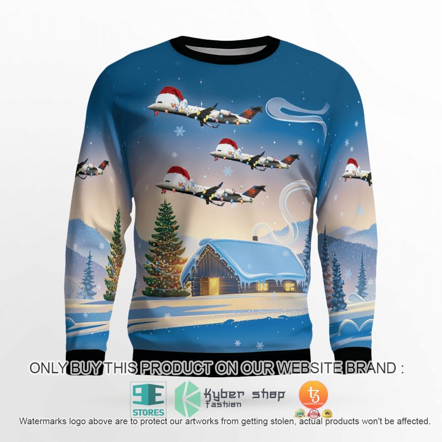 NEW Endeavor Air Bombardier CRJ-200ER Christmas Sweatshirt 3 endeavor air bombardier crj 200er christmas sweater sweatshirt 3 82318