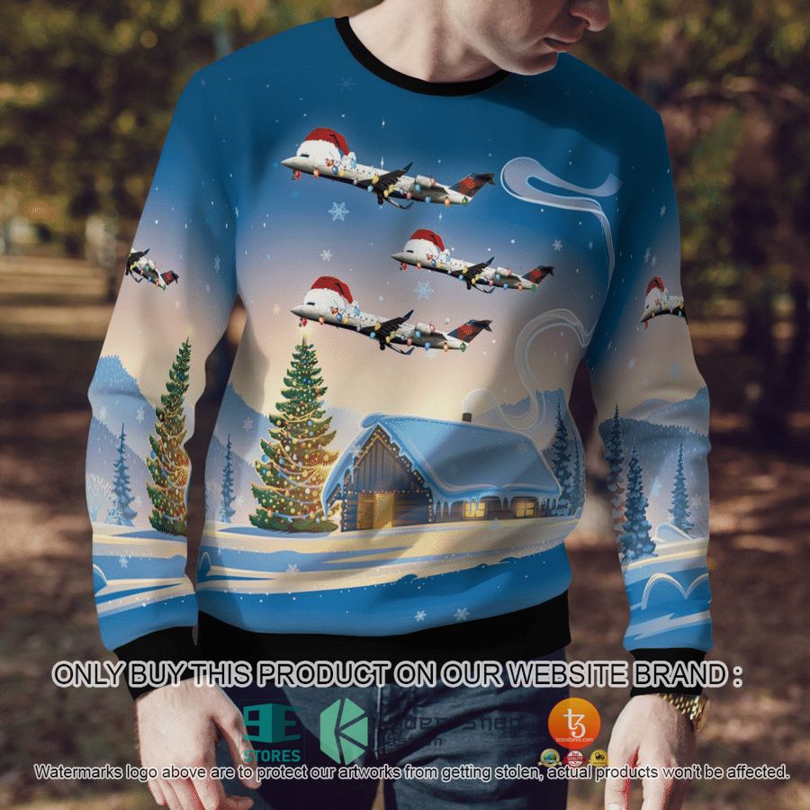 NEW Endeavor Air Bombardier CRJ-200ER Christmas Sweatshirt 8 endeavor air bombardier crj 200er christmas sweater sweatshirt 8 64002