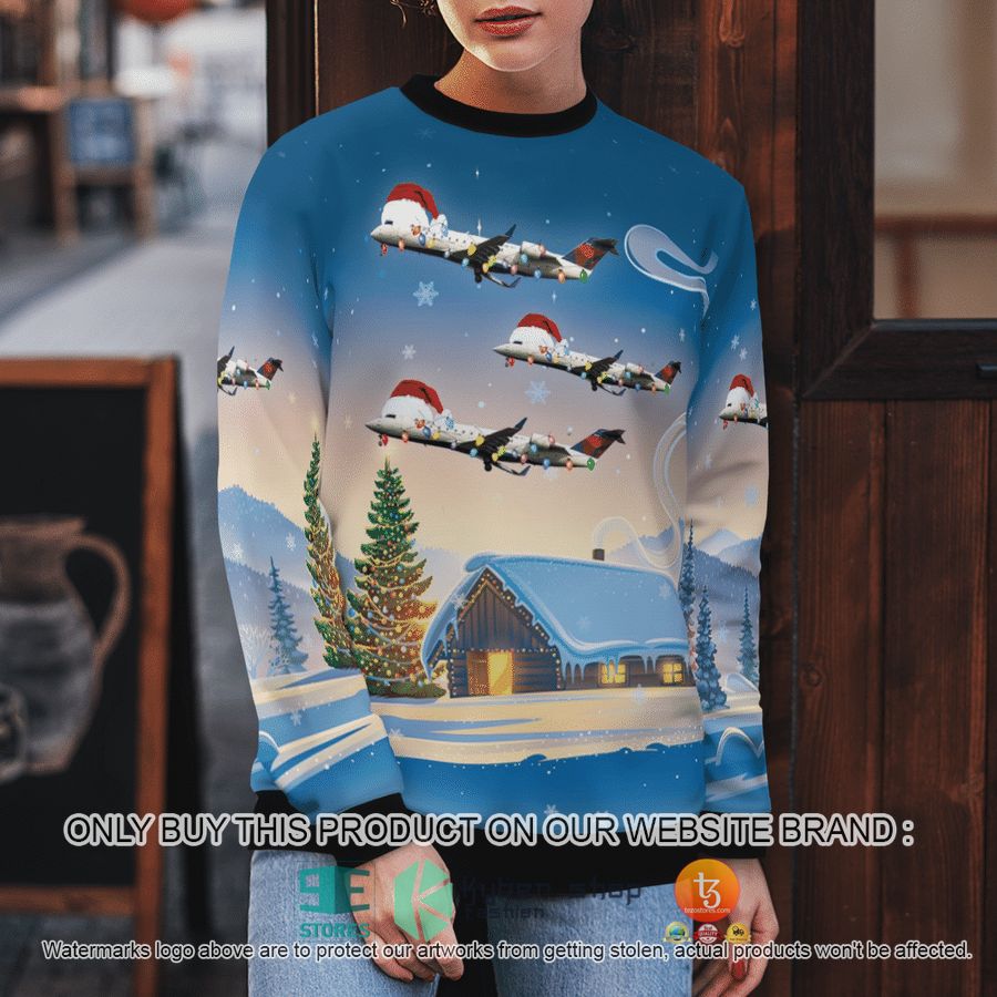 NEW Endeavor Air Bombardier CRJ-200ER Christmas Sweatshirt 9 endeavor air bombardier crj 200er christmas sweater sweatshirt 9 49758