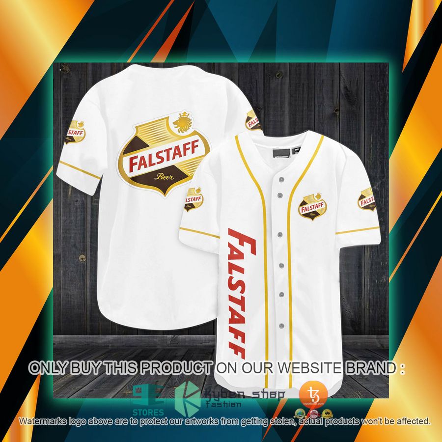 falstaff beer logo white baseball jersey 1 24374