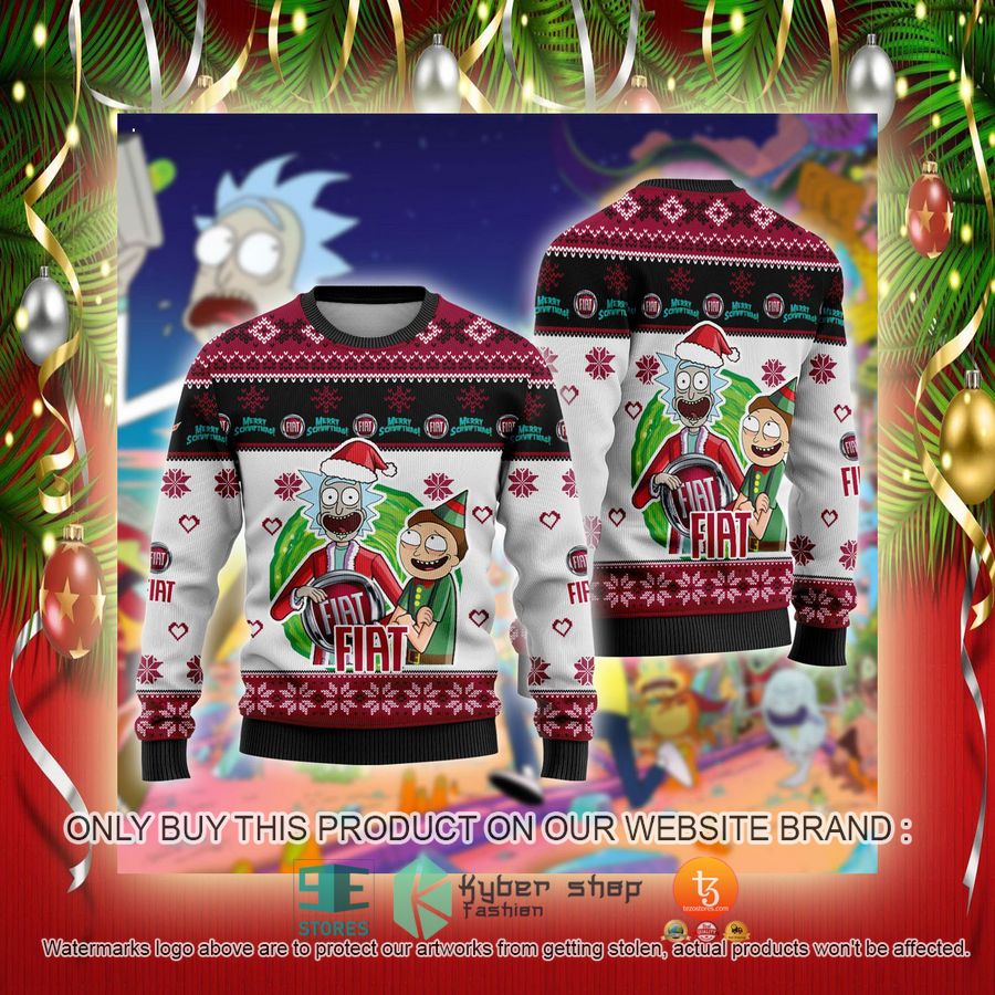 NEW Fiat Car Rick and Morty Sweatshirt 2 fiat car rick and morty ugly christmas sweater 2 38552