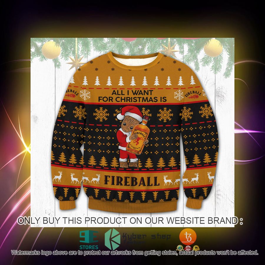 HOT Fireball Groot Christmas Sweater 2 fireball groot christmas ugly sweater 2 81840