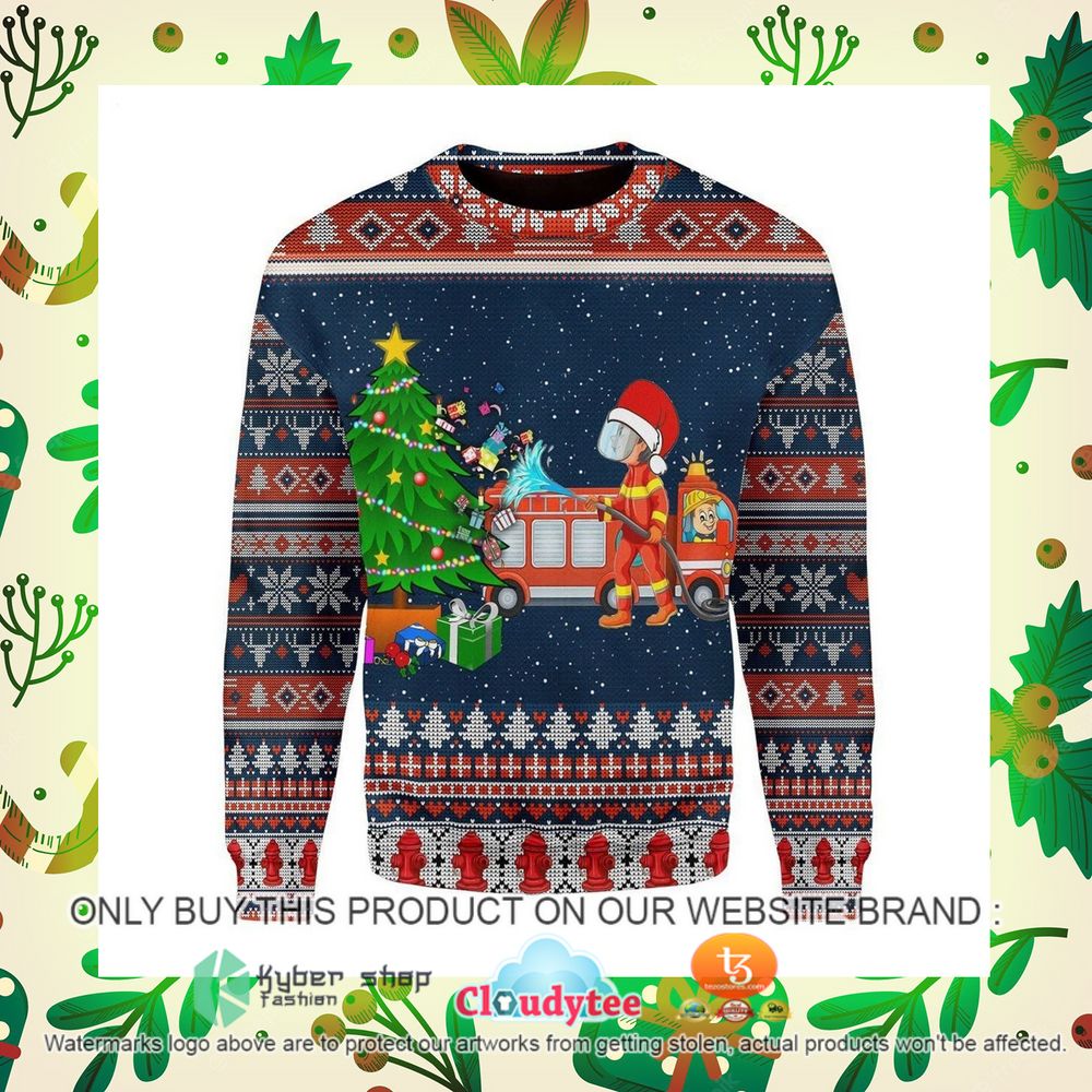 firefighter presents christmas sweater 1 84390