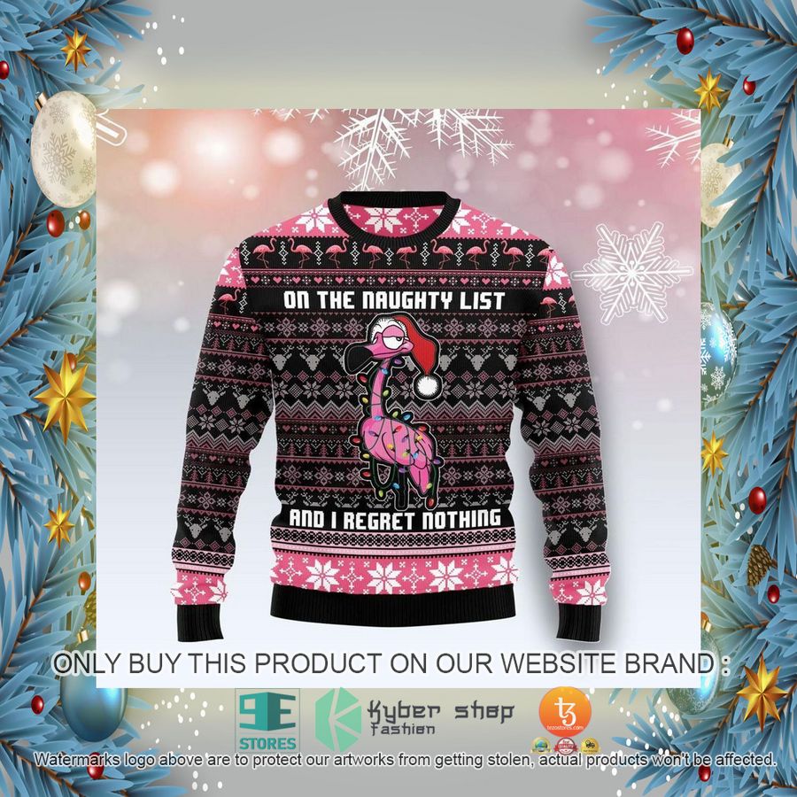 HOT Flamingo Naughty List Ugly Christmas Sweater 2 flamingo naughty list ugly christmas sweater 2 9112
