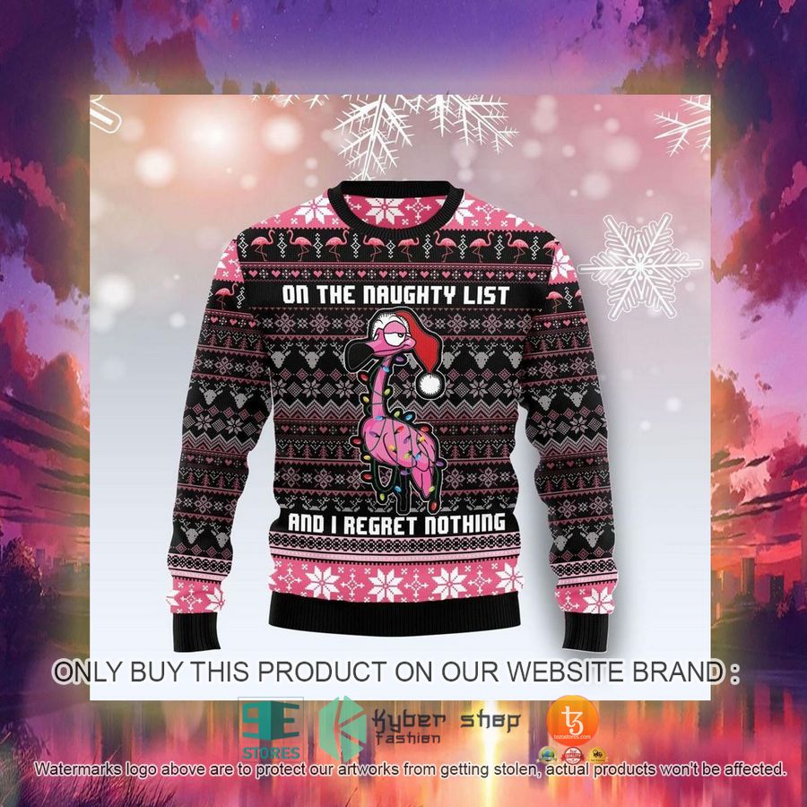 HOT Flamingo Naughty List Ugly Christmas Sweater 3 flamingo naughty list ugly christmas sweater 3 88947