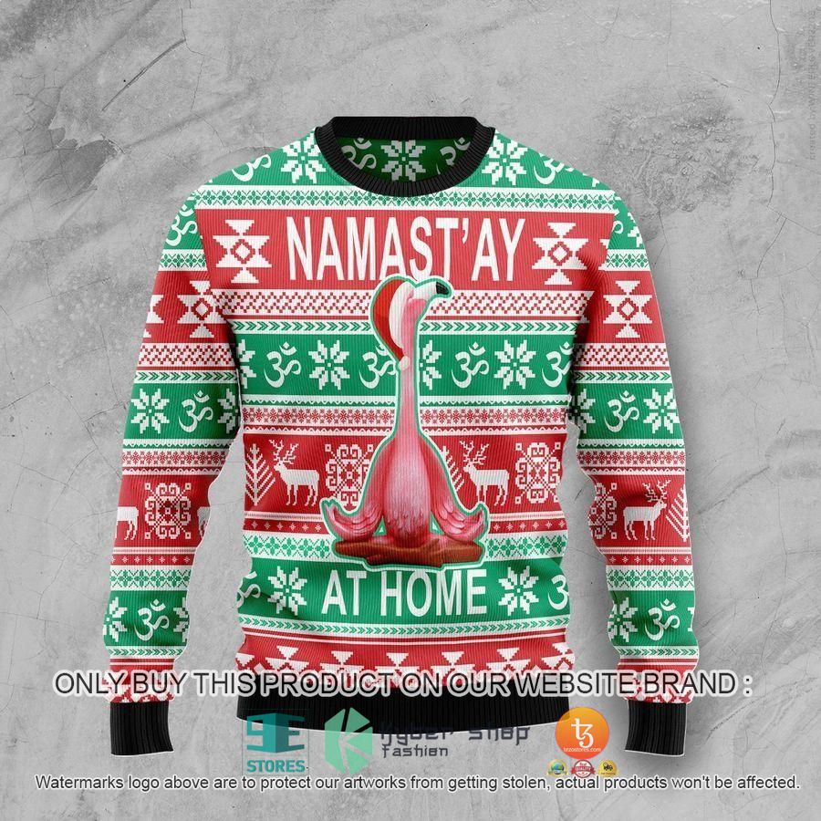 flamingo yoga ugly christmas sweater 1 23712