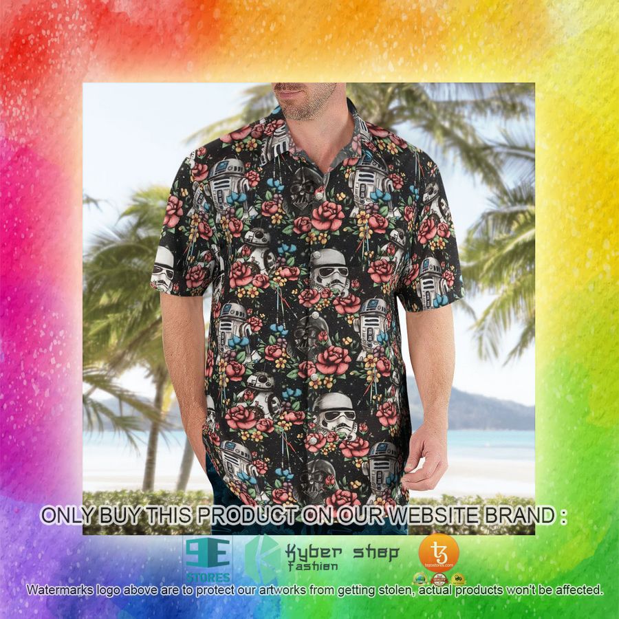 floral darth vader stormtrooper r2d2 hawaiian shirt shorts 16 1735