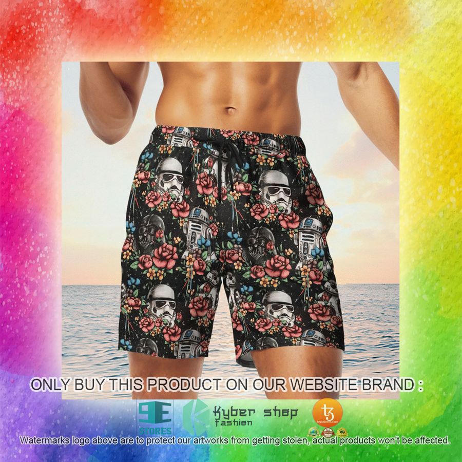 NEW Floral Darth Vader Stormtrooper R2D2 Hawaii Shirt, Shorts 17 floral darth vader stormtrooper r2d2 hawaiian shirt shorts 17 73240