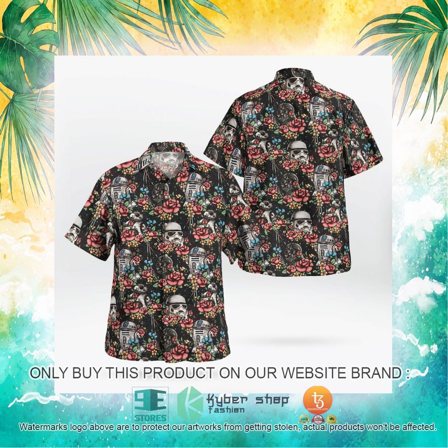 NEW Floral Darth Vader Stormtrooper R2D2 Hawaii Shirt, Shorts 20 floral darth vader stormtrooper r2d2 hawaiian shirt shorts 20 88375