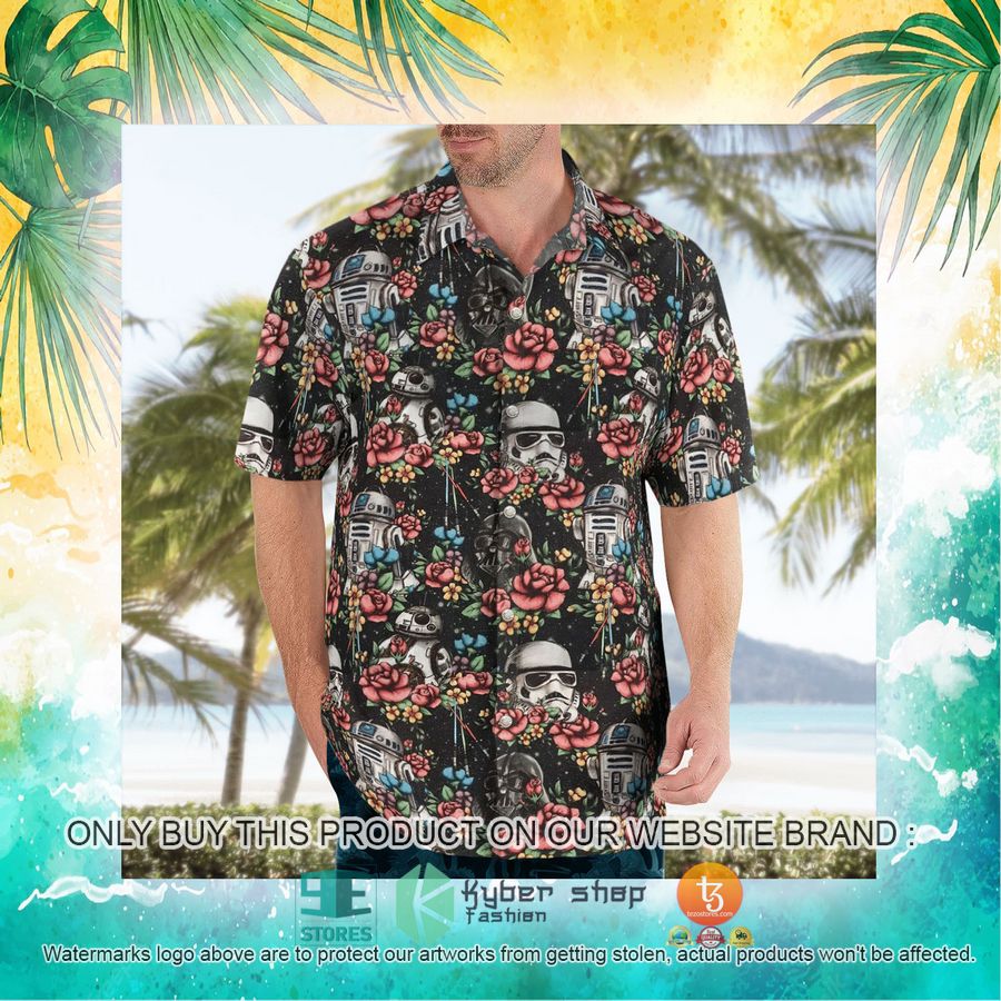 NEW Floral Darth Vader Stormtrooper R2D2 Hawaii Shirt, Shorts 22 floral darth vader stormtrooper r2d2 hawaiian shirt shorts 22 42331