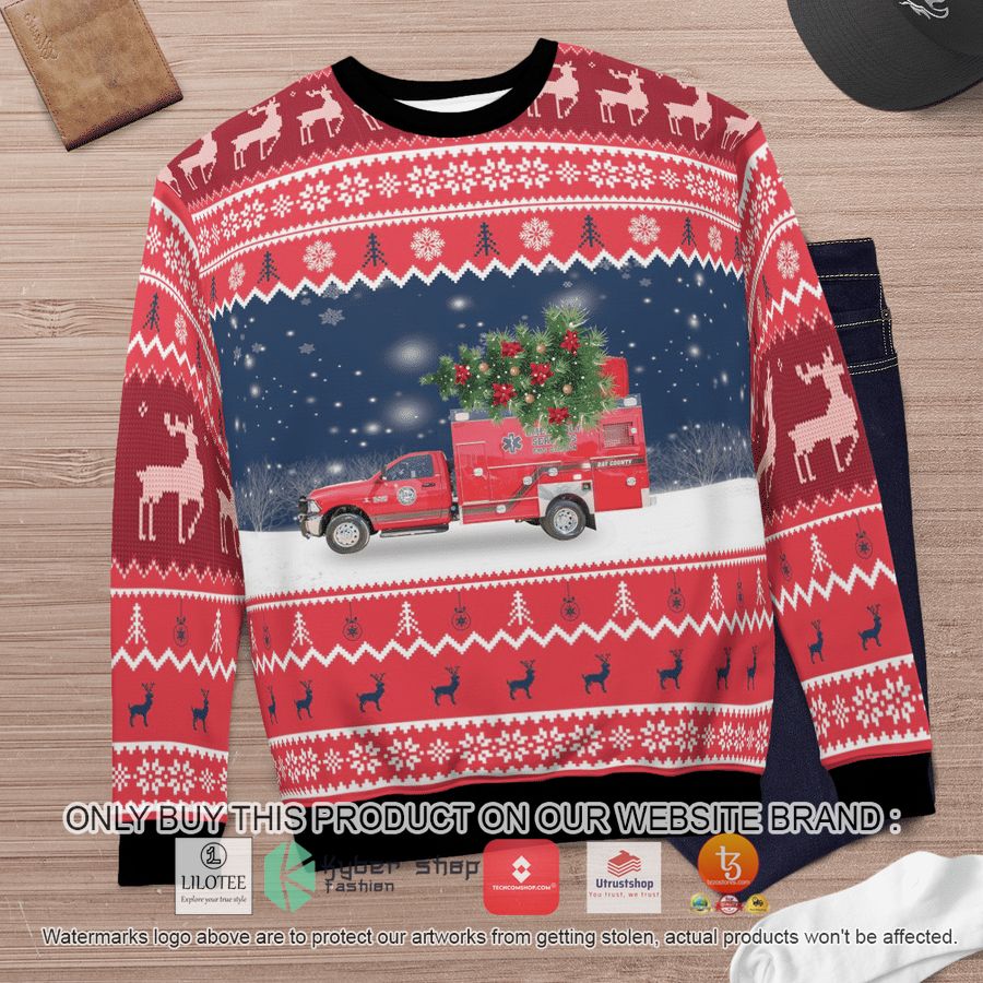 HOT Florida Bay County EMS Christmas Sweater 10 florida bay county ems christmas 3d sweater 10 77009