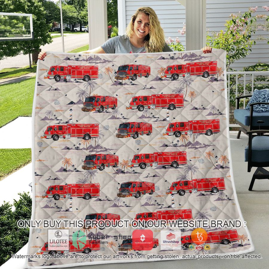 HOT Florida Escambia County Fire Rescue St.3 Quilt 10 florida escambia county fire rescue st 3 quilt blanket 10 35020