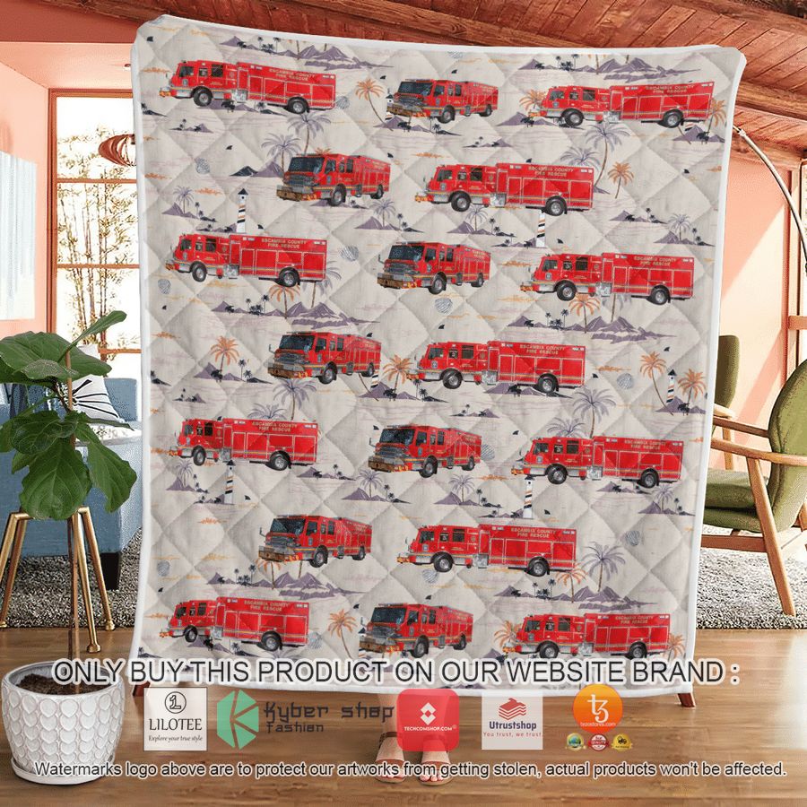 HOT Florida Escambia County Fire Rescue St.3 Quilt 6 florida escambia county fire rescue st 3 quilt blanket 6 7170