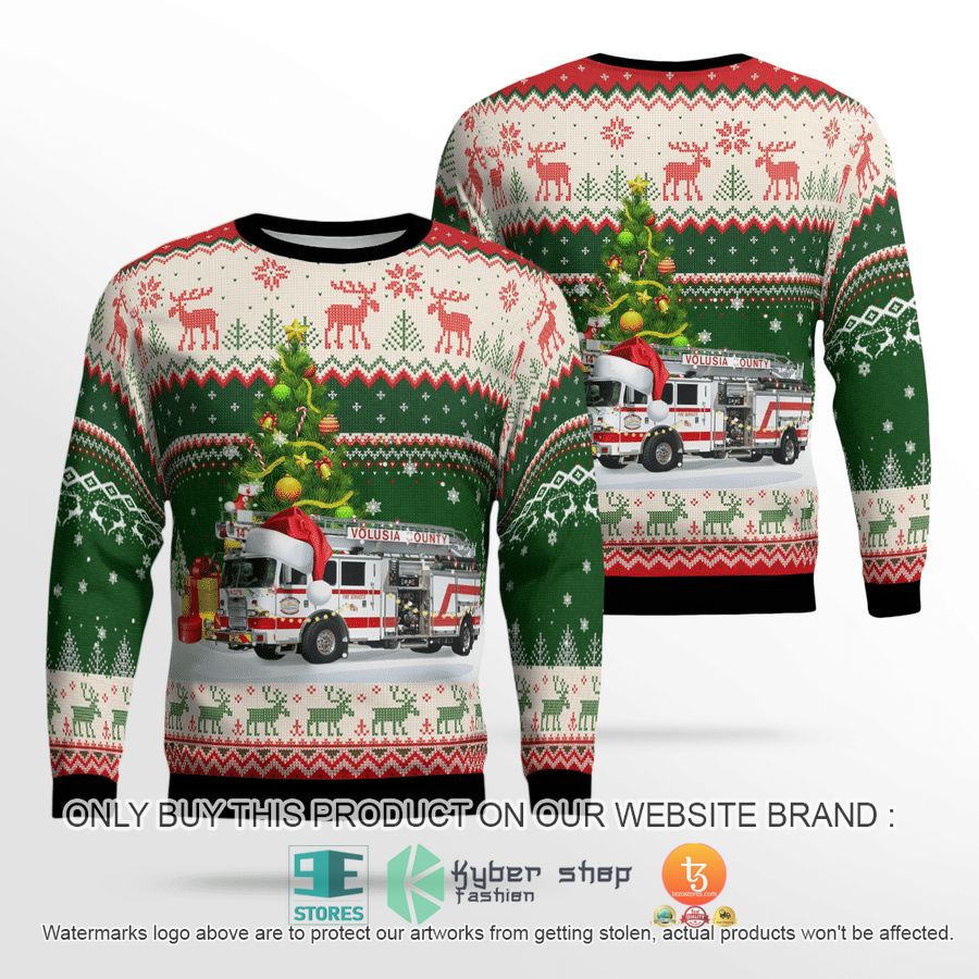 NEW Florida Volusia County Fire Department Christmas Sweatshirt 2 florida volusia county fire department christmas sweater sweatshirt 2 65158