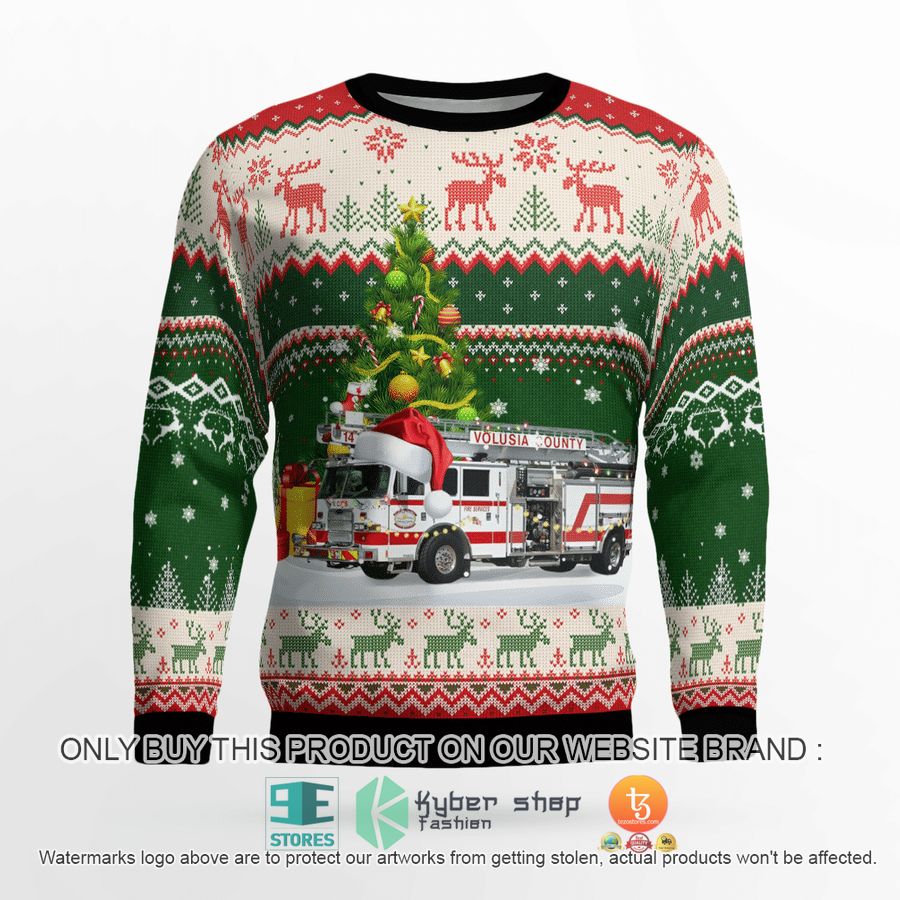 NEW Florida Volusia County Fire Department Christmas Sweatshirt 4 florida volusia county fire department christmas sweater sweatshirt 4 55864