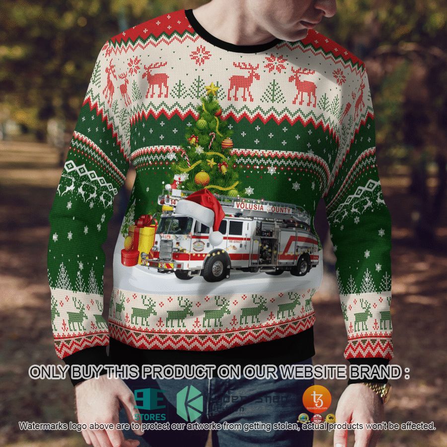 NEW Florida Volusia County Fire Department Christmas Sweatshirt 7 florida volusia county fire department christmas sweater sweatshirt 7 55433