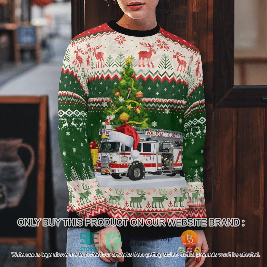 NEW Florida Volusia County Fire Department Christmas Sweatshirt 9 florida volusia county fire department christmas sweater sweatshirt 9 93795
