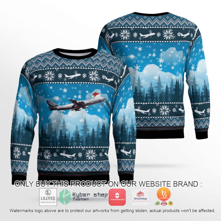 flying tiger line boeing 747 132 sf christmas 3d sweater 1 71048