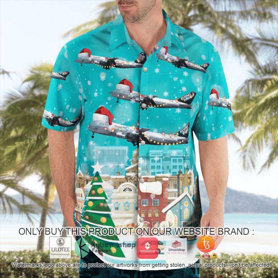 HOT Flying Tiger Line Boeing 747-132SF Christmas Hawaiian Shirt 5 flying tiger line boeing 747 132sf christmas hawaiian shirt 5 33458