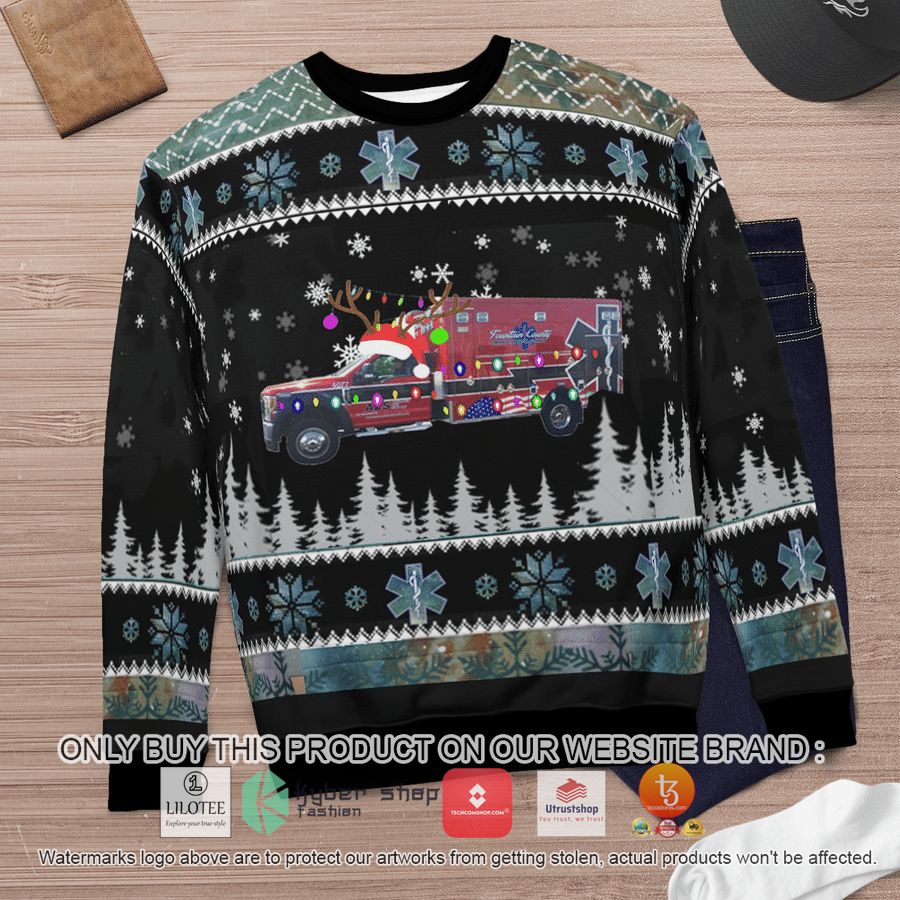 HOT Fountain County EMS Christmas Sweater 12 fountain county ems christmas 3d sweater 12 40403