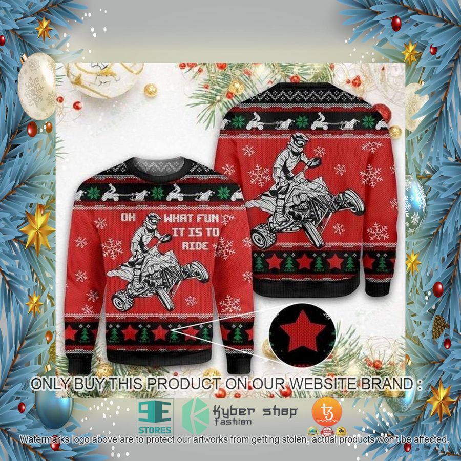 HOT Four Wheels Oh What Fun Ugly Christmas Sweater 2 four wheels oh what fun ugly christmas sweater 2 31030