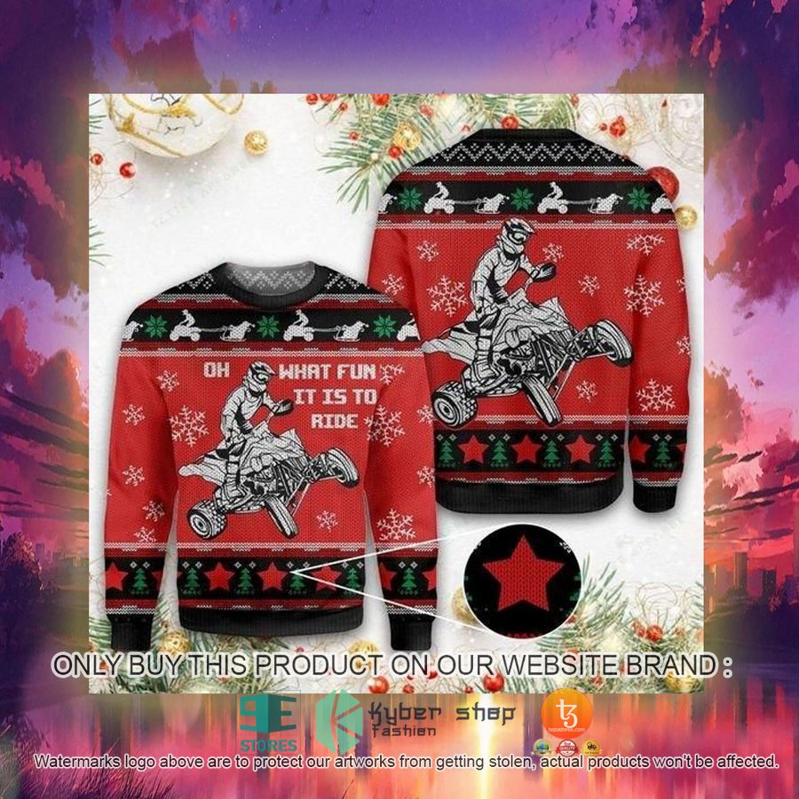 HOT Four Wheels Oh What Fun Ugly Christmas Sweater 3 four wheels oh what fun ugly christmas sweater 3 75808