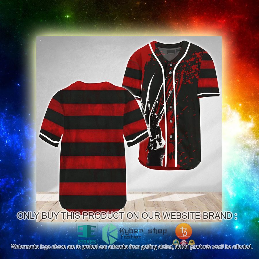 NEW Freddy Krueger Horror Movie Halloween Baseball Shirt 3 freddy krueger horror movie halloween baseball jersey 3 69084
